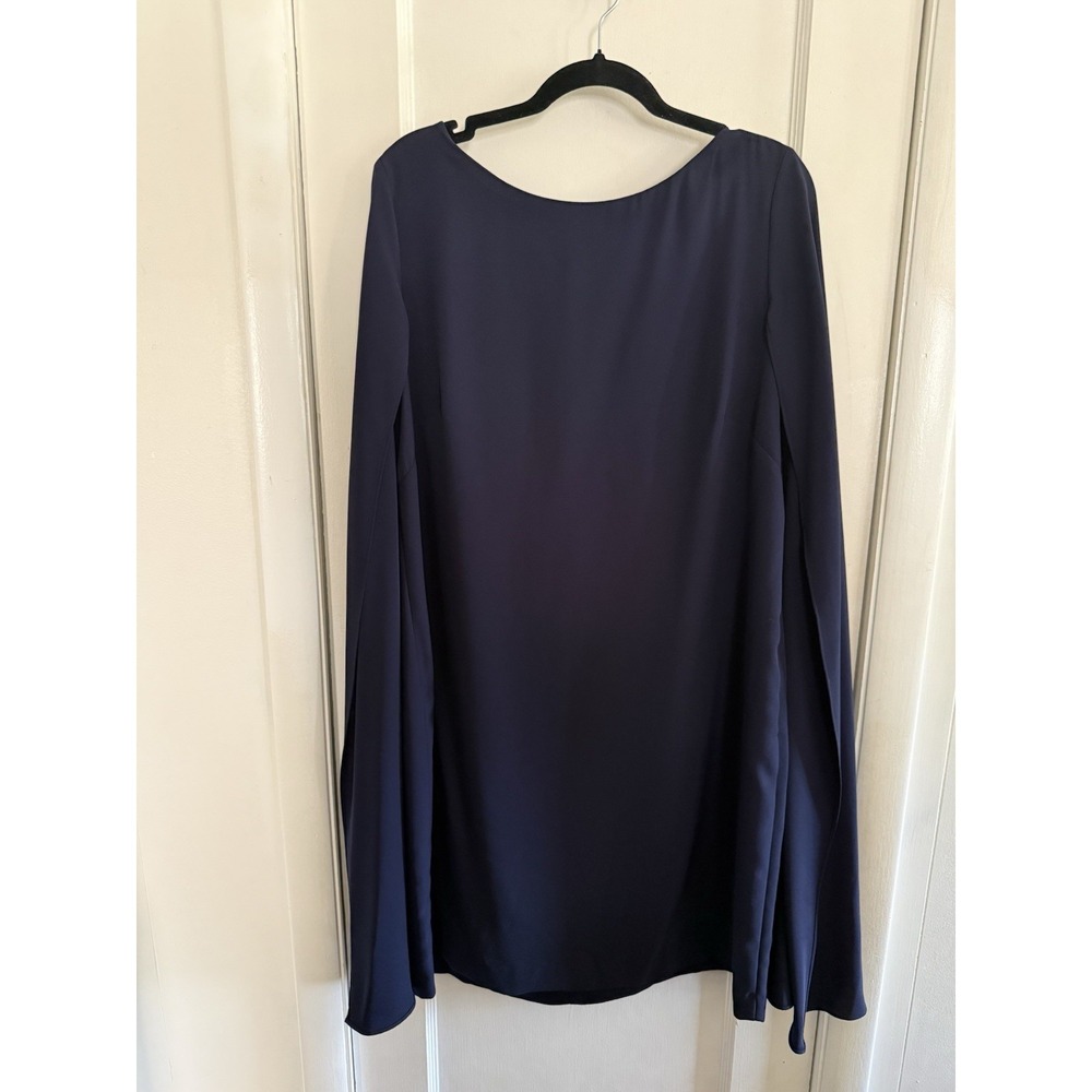 Lauren Ralph Lauren NWT Women's Georgette Cape Dress Navy Size 16  $195 - Picture 5 of 9